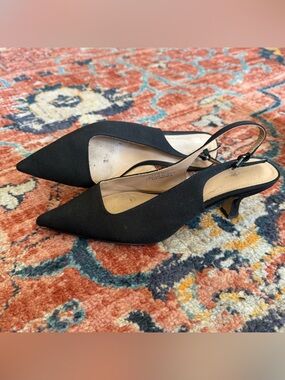 Women's Black Pointed Slingback Heels